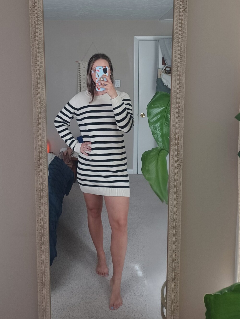 Gap Striped Black and White Sweater Dress
